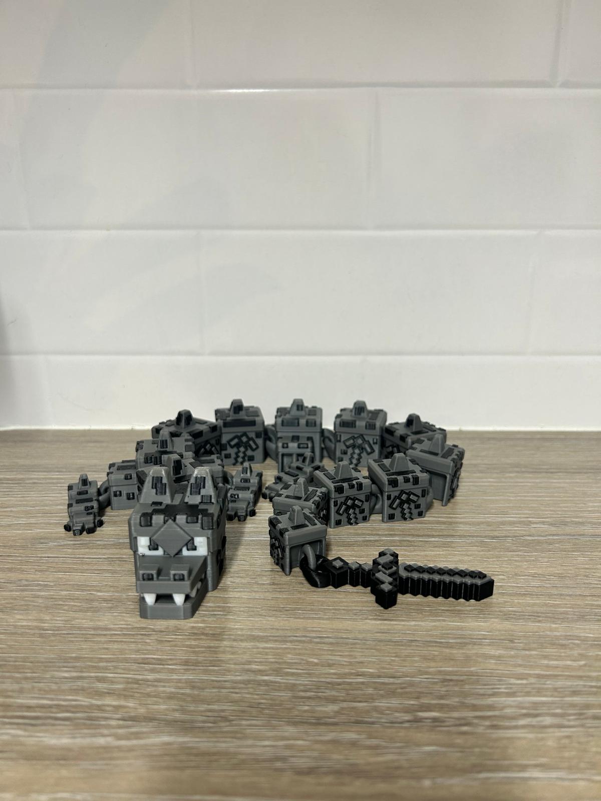 3D Printed Articulated Gastly Minecraft Dragon