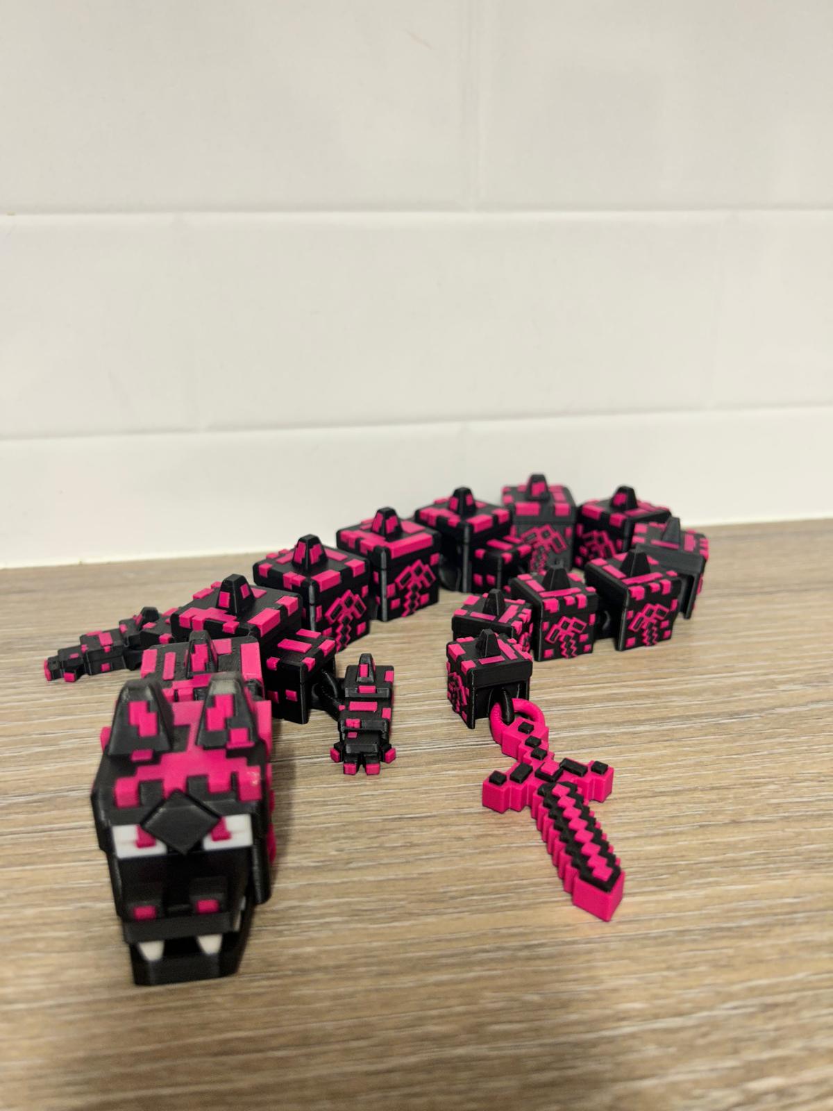 3D Printed Articulated Neverite Minecraft Dragon