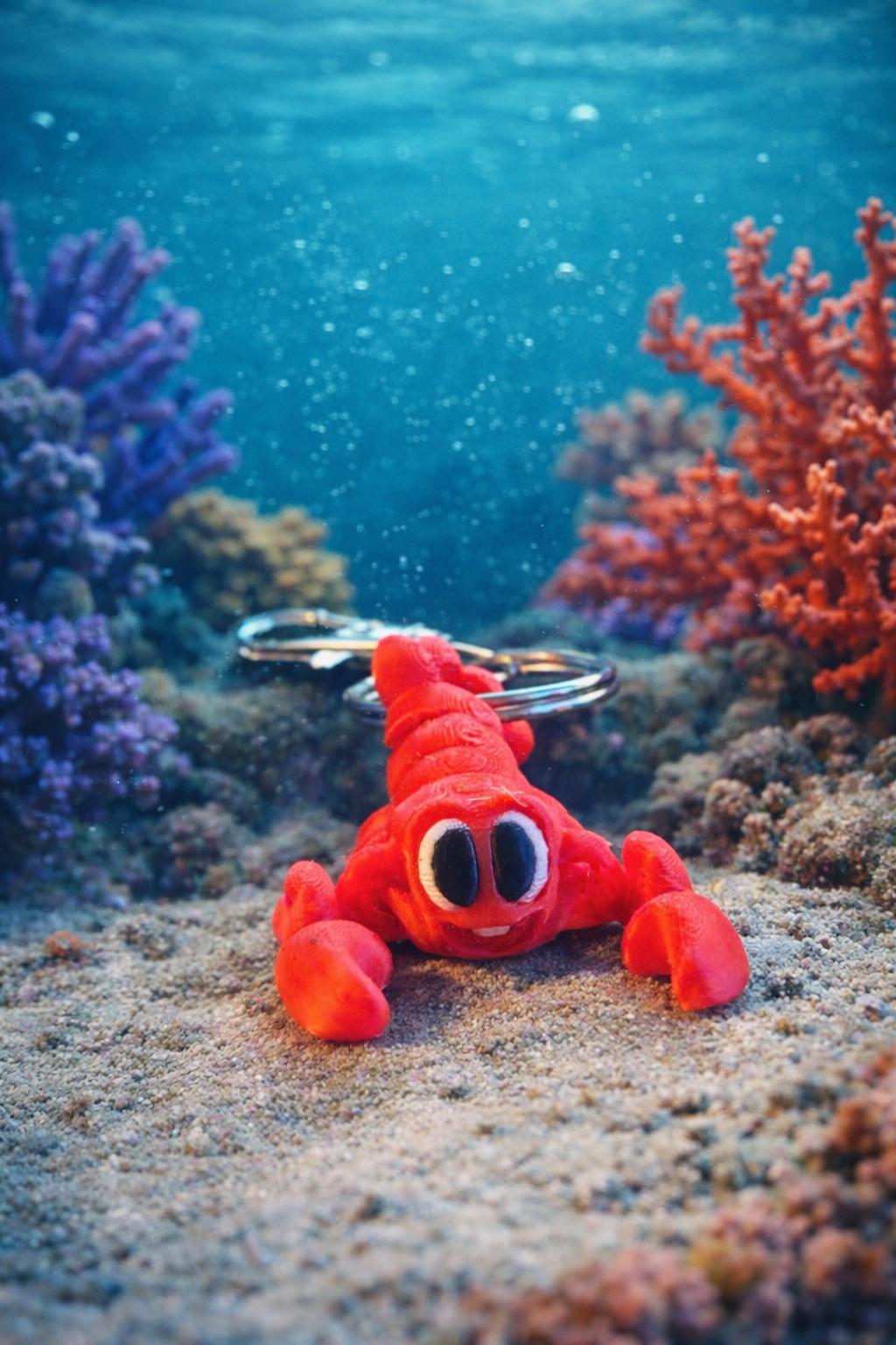 3D printed Articulated Marine Life Keyrings