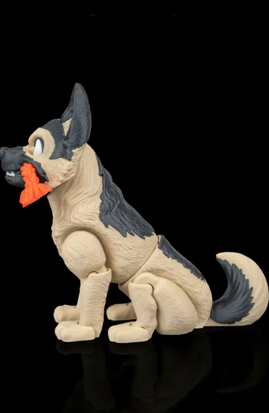 Articulated German Shepard With Chew Toy