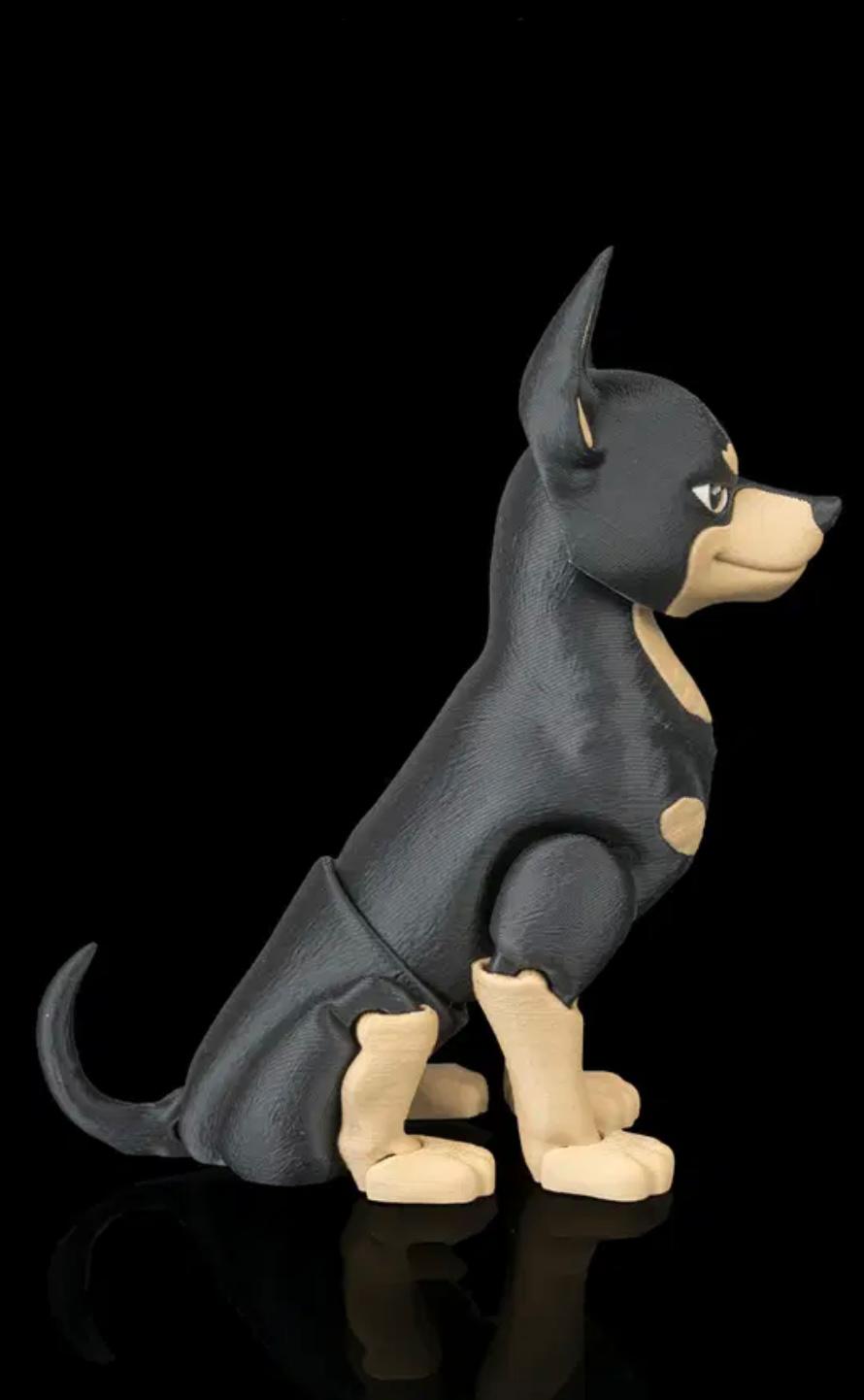 Doberman Figure With Moving Parts