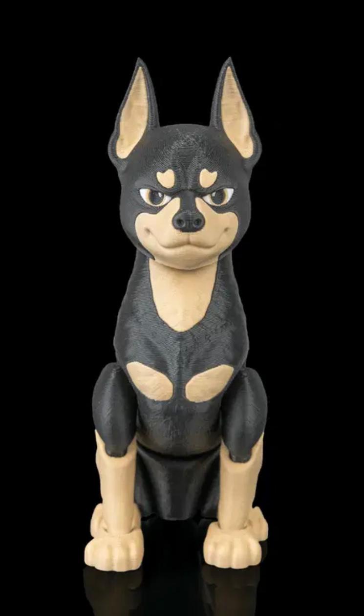 Doberman Figure With Moving Parts
