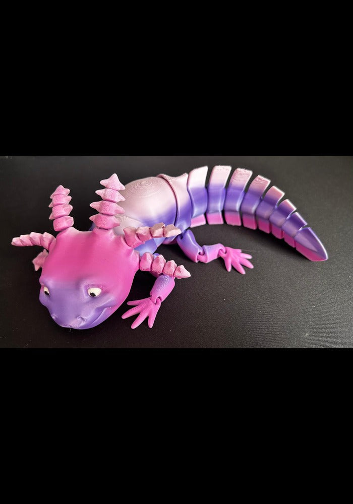 Rainbow Coloured Axolotl 3D Printed