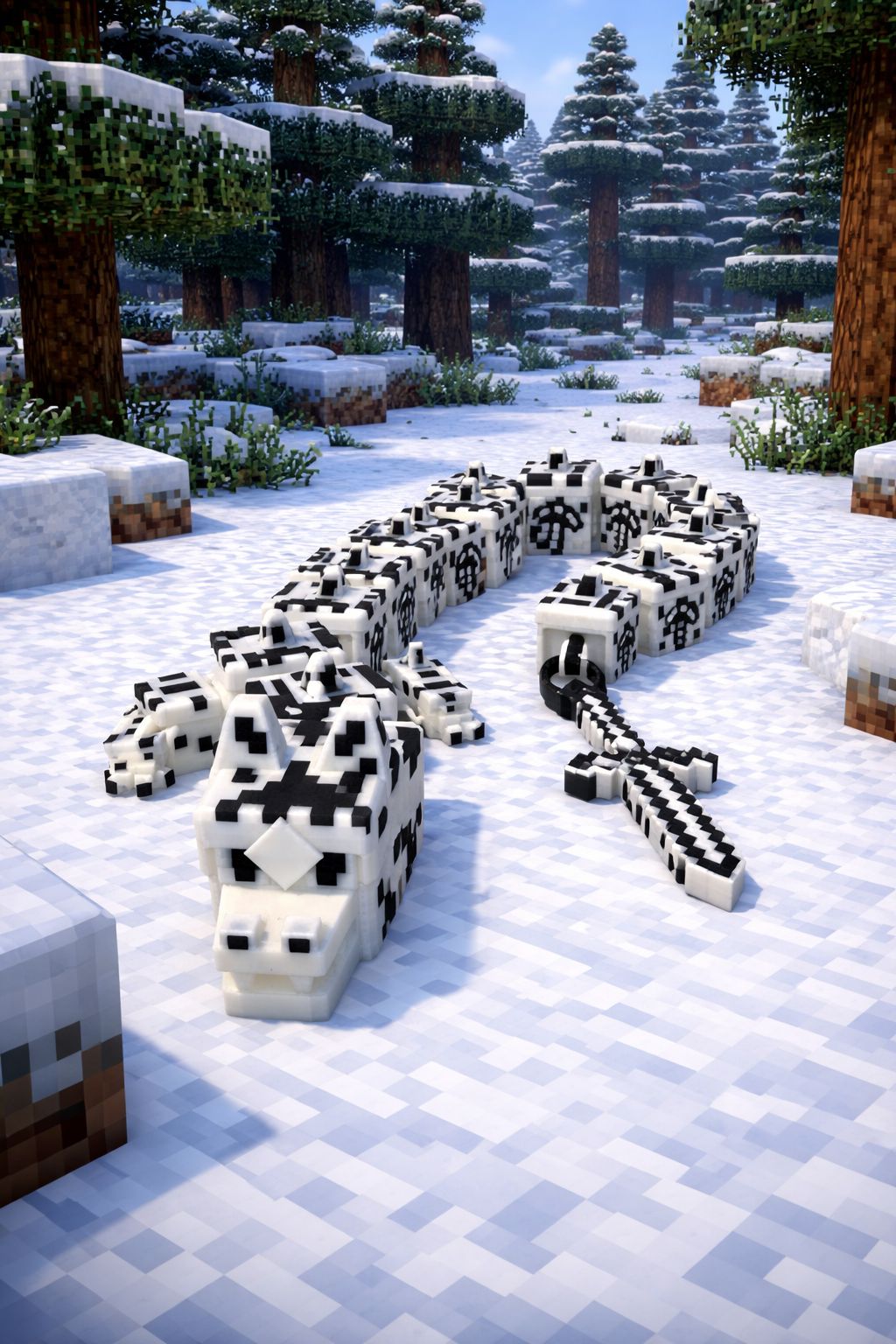 3D Printed Articulated Minecraft Skeleton Dragon