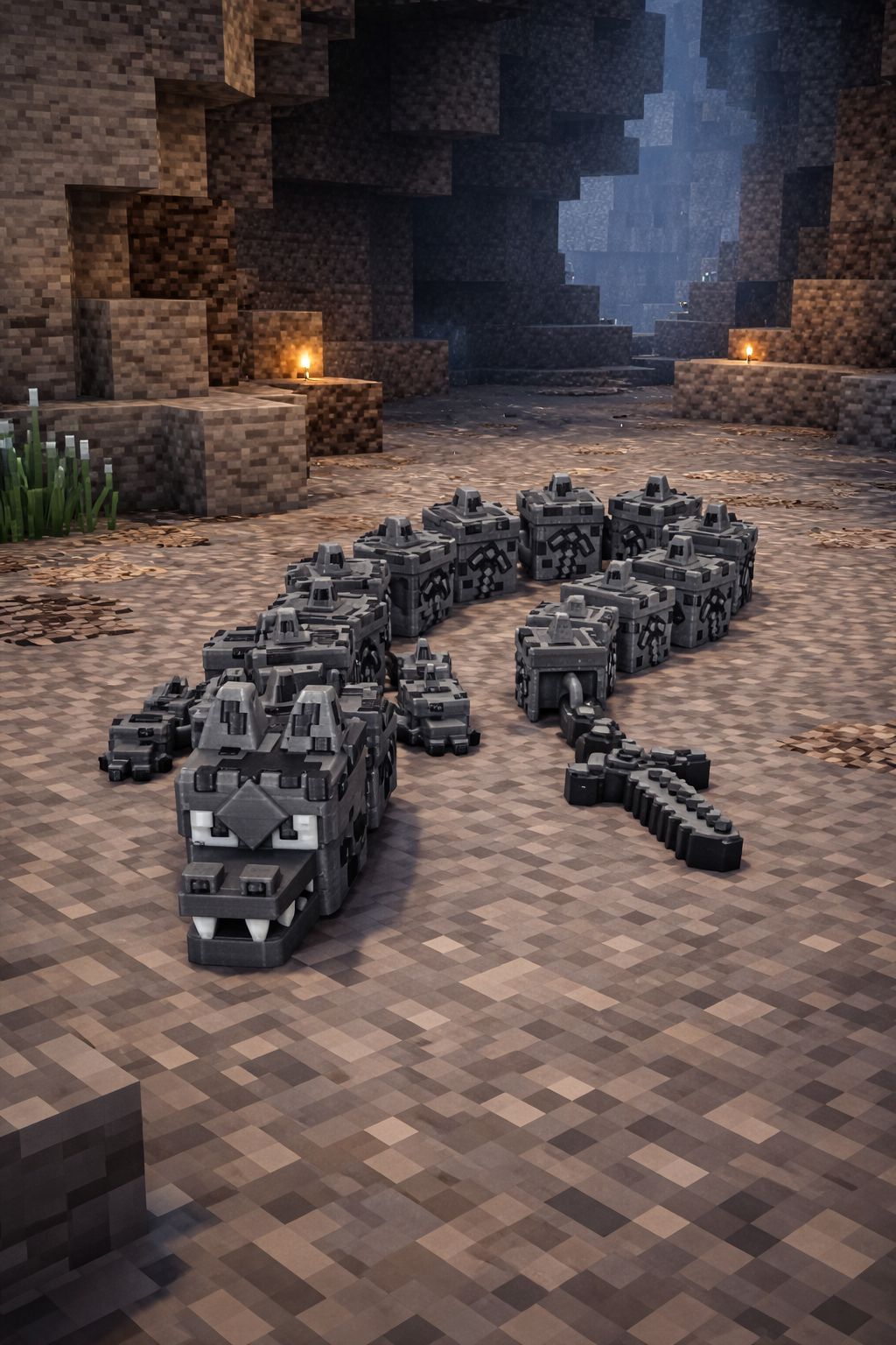3D Printed Articulated Gastly Minecraft Dragon
