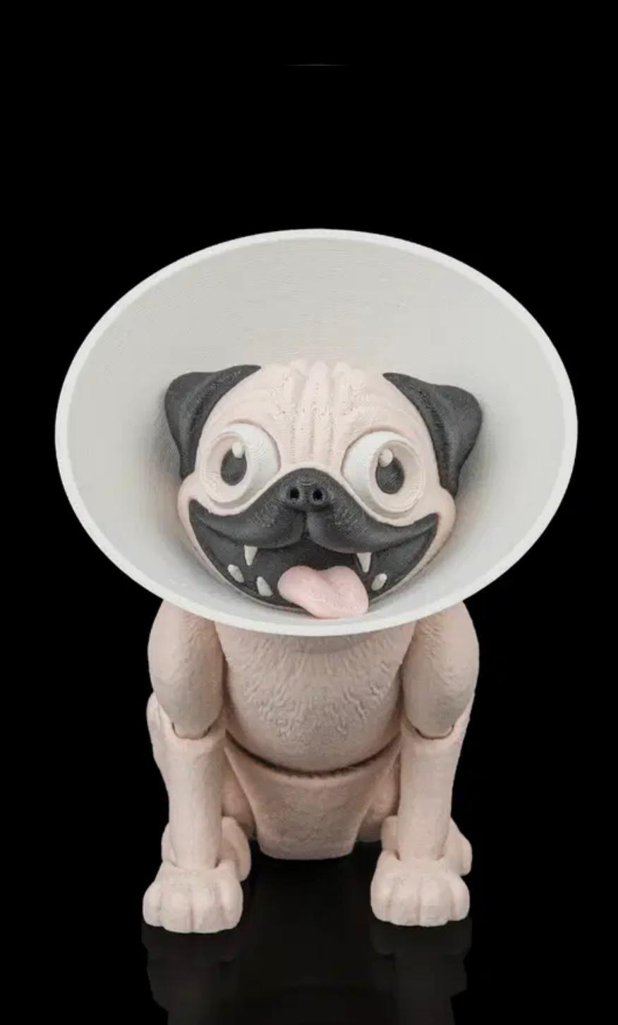Articulated Pug With Cone