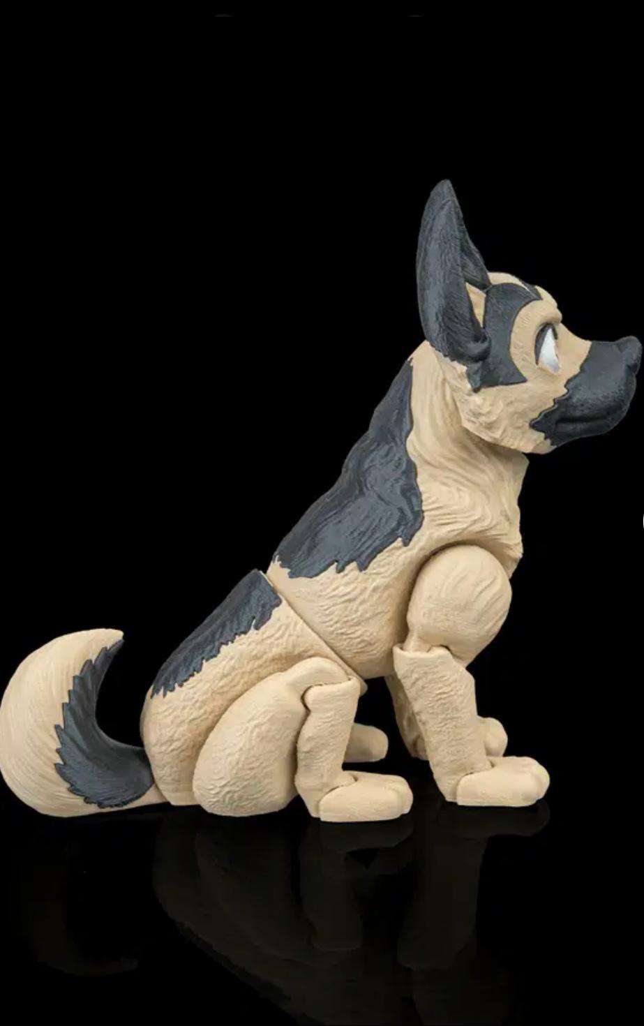 Articulated German Shepard With Chew Toy