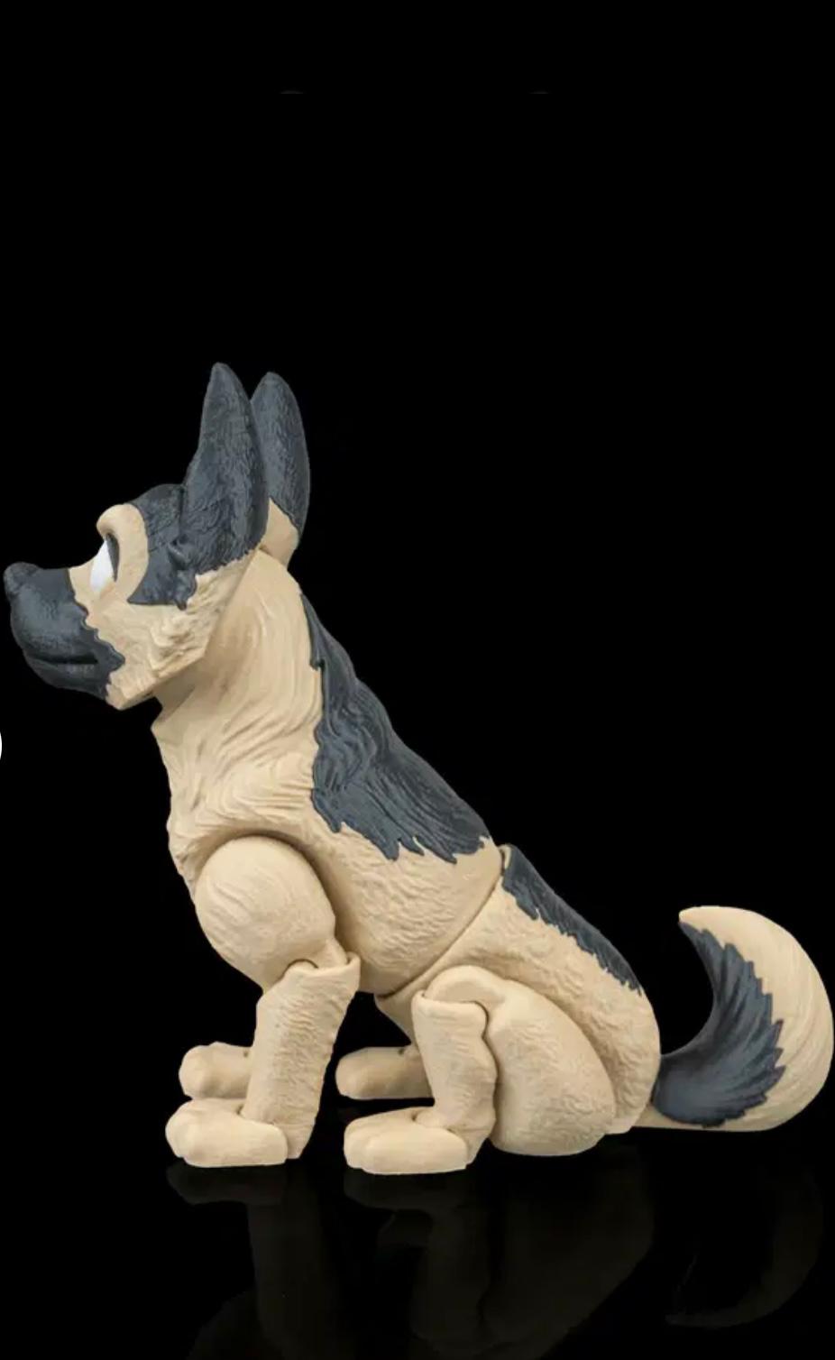 Articulated German Shepard With Chew Toy
