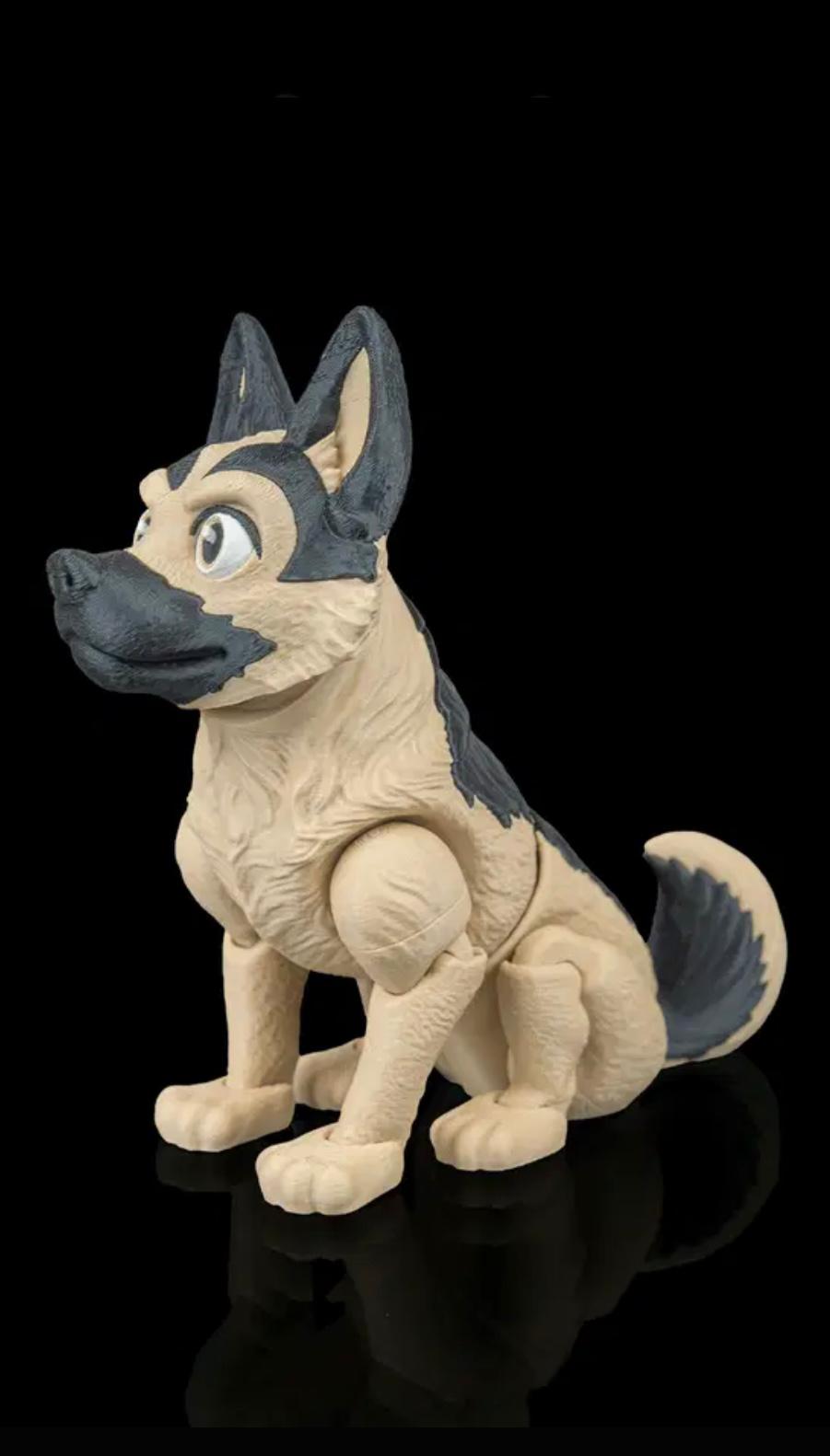 Articulated German Shepard With Chew Toy