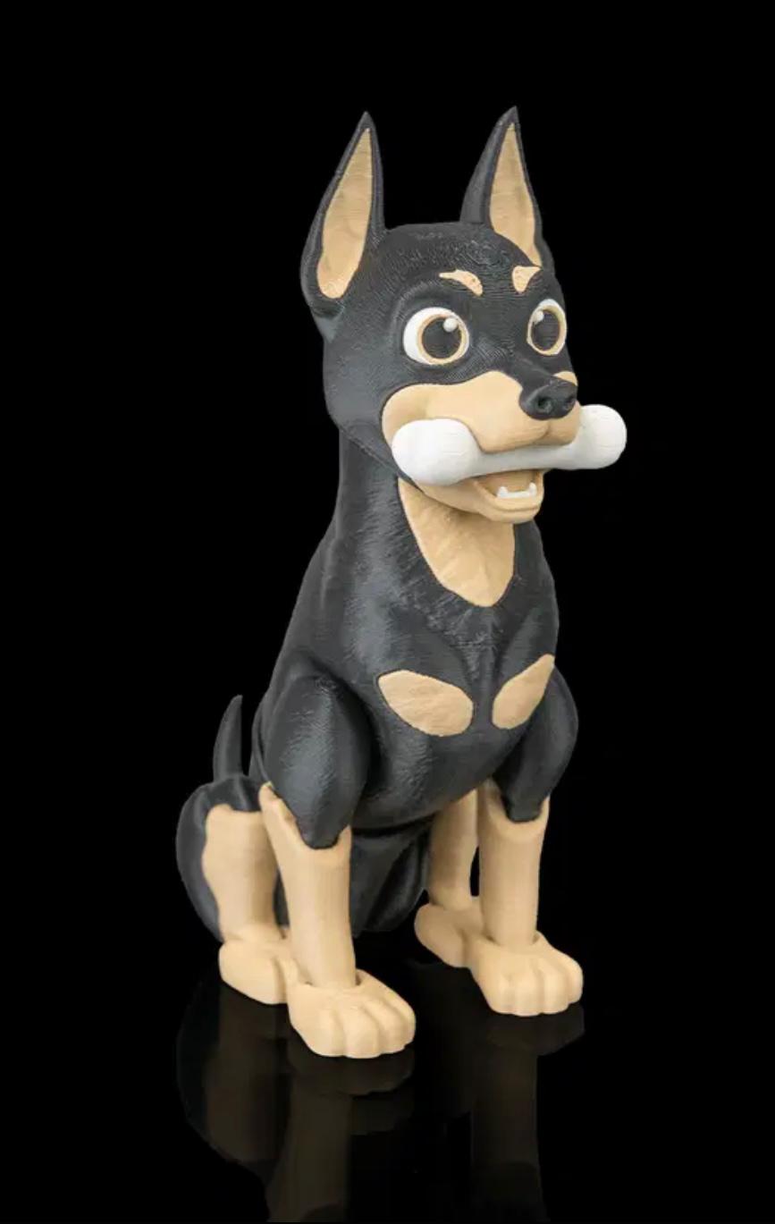 Doberman Figure With Moving Parts